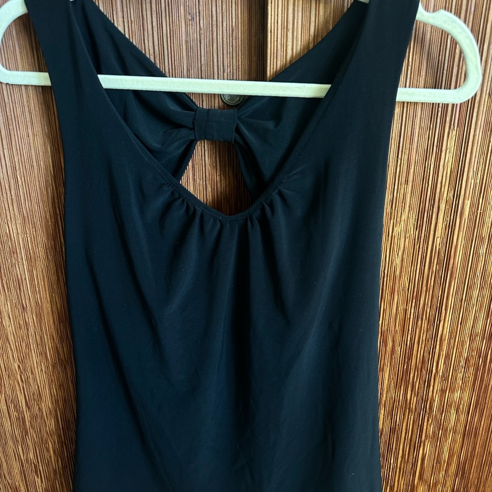 White House Black Market Black Top with Bow Accent